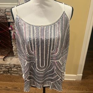 Express sequin tank cami top L